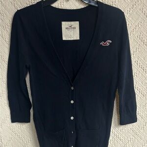 Hollister Women's Dark Navy Cardigan